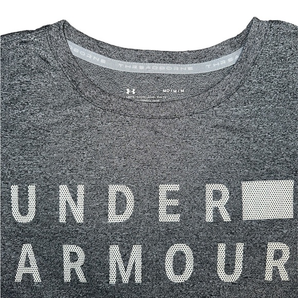 medium Under Armour Loose Heatgear Gray T-Shirt - Picture 2 of 4